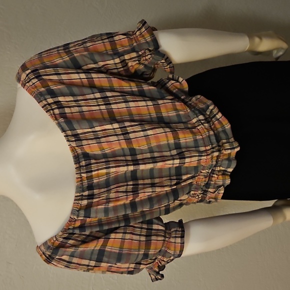 AMERICAN EAGLE Pink Paid Off-Shoulder Ruffle Baddie Crop Top XL - Picture 7 of 12